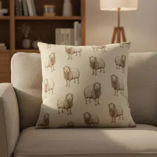 Dekorációs anyag Linenlook Pen Drawing Sheep digital print