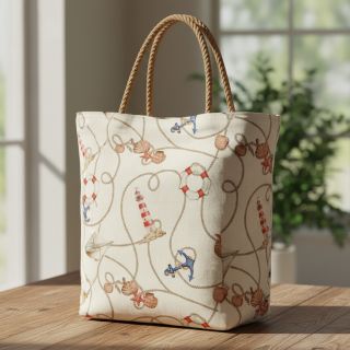 Dekorációs anyag Linenlook Maritime Rope Mix digital print