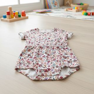 Jersey Flowers burgundy digital print ORGANIC