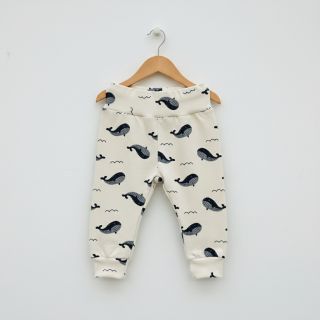 Szabadidő anyag fésült JOGGING Whales ecru