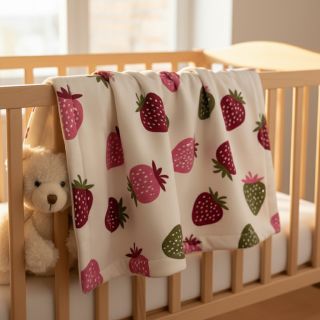 Szabadidő anyag fésült JOGGING Strawberries ecru