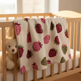 Szabadidő anyag fésült JOGGING Strawberries ecru