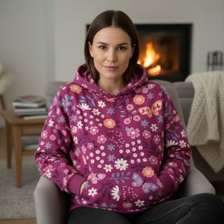 Szabadidő anyag Flowers Azriel fuchsia