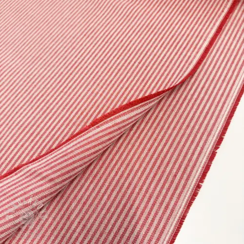 Dekorációs anyag DOBBY Colored stripe poppy red