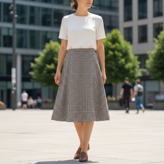 Pamutvászon YARN DYED BRUSHED Check Mike ecru