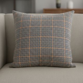 Pamutvászon YARN DYED BRUSHED Check Mike ecru