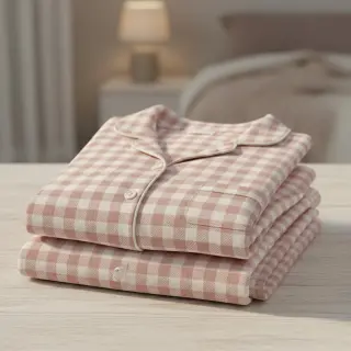 Pamutvászon FLANNEL BIG Check light pink