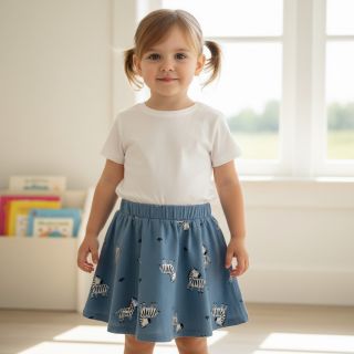 Pamutvászon FLANNEL Zebras blue