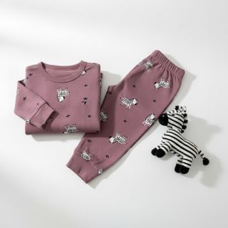 Pamutvászon FLANNEL Zebras mauve