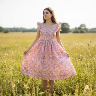 Pamutvászon VOILE Small hayppy flowers digital print