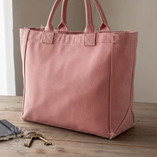 Dekorációs anyag DOBBY Colored stripe poppy red