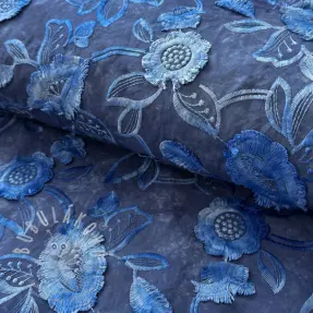 Pamutvászon TIE DYE EMBROIDERY Flora design B