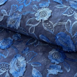 Pamutvászon TIE DYE EMBROIDERY Flora design B