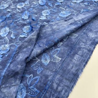 Pamutvászon TIE DYE EMBROIDERY Flora design B