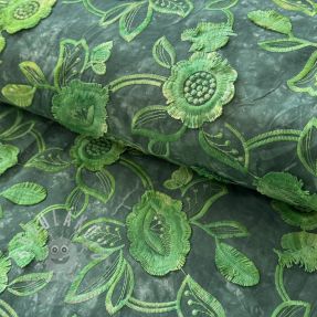 Pamutvászon TIE DYE EMBROIDERY Flora design A