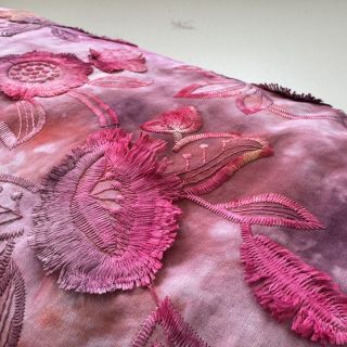 Pamutvászon TIE DYE EMBROIDERY Flora design D