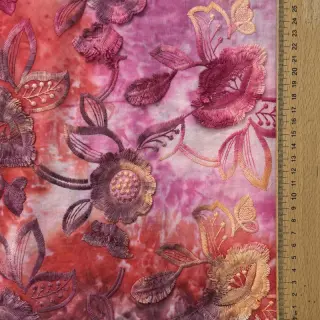 Pamutvászon TIE DYE EMBROIDERY Flora design D