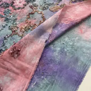 Pamutvászon TIE DYE EMBROIDERY Eva tape design C