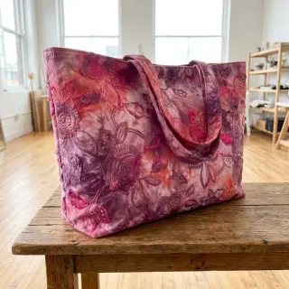 Pamutvászon TIE DYE EMBROIDERY Flora design D