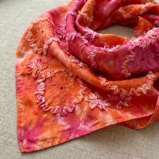 Pamutvászon TIE DYE EMBROIDERY Eva tape design F