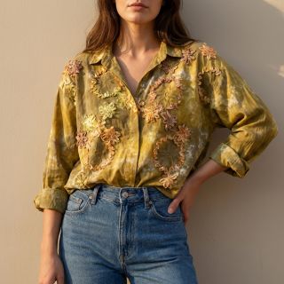 Pamutvászon TIE DYE EMBROIDERY Eva tape design E