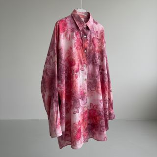 Pamutvászon TIE DYE EMBROIDERY Flora design D