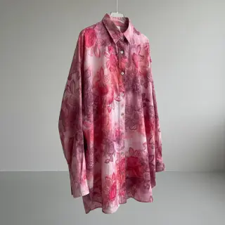 Pamutvászon TIE DYE EMBROIDERY Flora design D