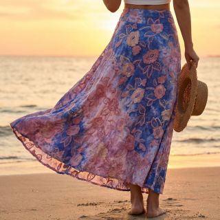 Pamutvászon TIE DYE EMBROIDERY Flora design C