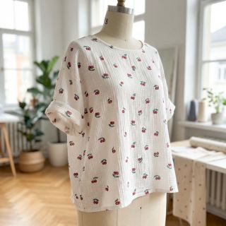 Dupla géz/muszlin Fruits cherry ORGANIC