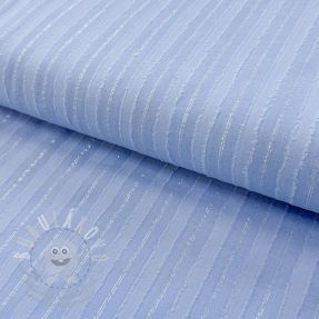 Pamutvászon VOILE LUREX Stripes light blue