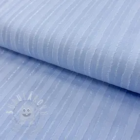 Pamutvászon VOILE LUREX Stripes light blue