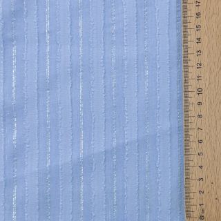 Pamutvászon VOILE LUREX Stripes light blue