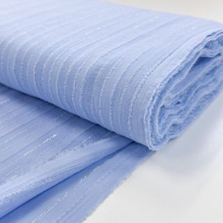 Pamutvászon VOILE LUREX Stripes light blue