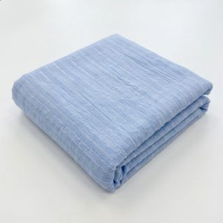 Pamutvászon VOILE LUREX Stripes light blue