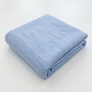 Pamutvászon VOILE LUREX Stripes light blue