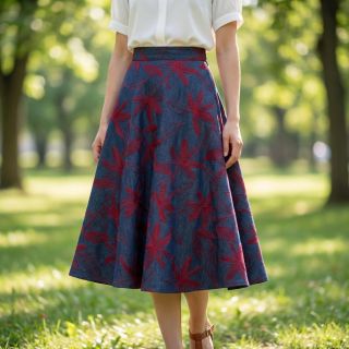 Pamutvászon JEANS Embroidery Flowers burgundy