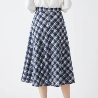Pamutvászon YARN DYED BRUSHED Check EMBROIDERY navy
