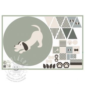Pamutvászon Dog PANEL digital print