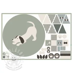 Pamutvászon Dog PANEL digital print