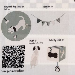 Pamutvászon Dog PANEL digital print