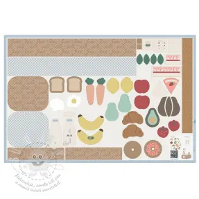 Pamutvászon Farmers market PANEL digital print