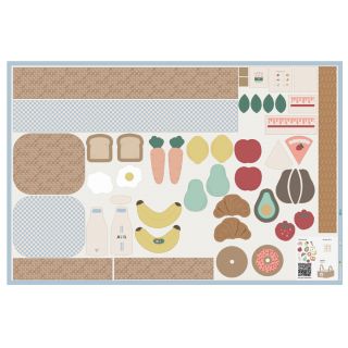 Pamutvászon Farmers market PANEL digital print