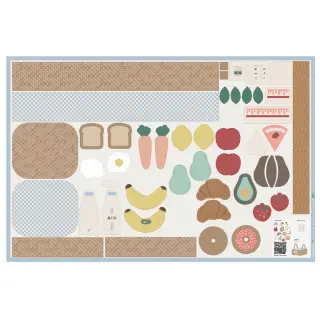 Pamutvászon Farmers market PANEL digital print