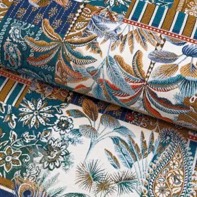 Dekorációs anyag jacquard Basmati allover bleu