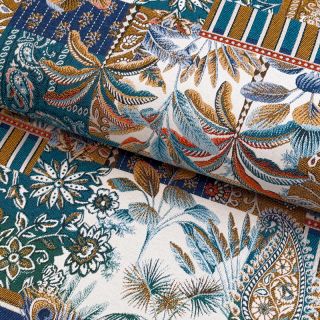 Dekorációs anyag jacquard Basmati allover bleu