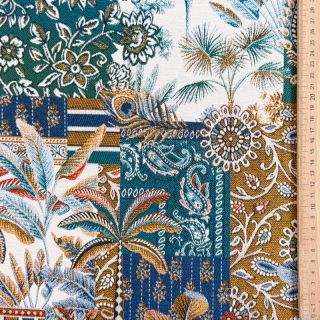 Dekorációs anyag jacquard Basmati allover bleu