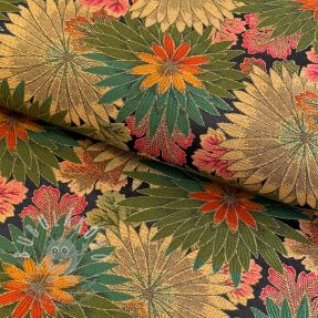 Dekorációs anyag jacquard Matcha allover kaki