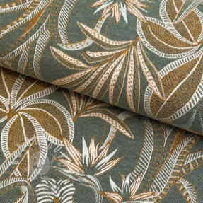 Dekorációs anyag jacquard Moranto allover kaki