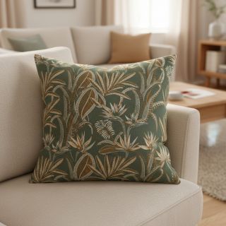 Dekorációs anyag jacquard Moranto allover kaki