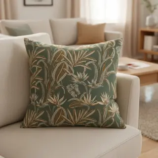Dekorációs anyag jacquard Moranto allover kaki